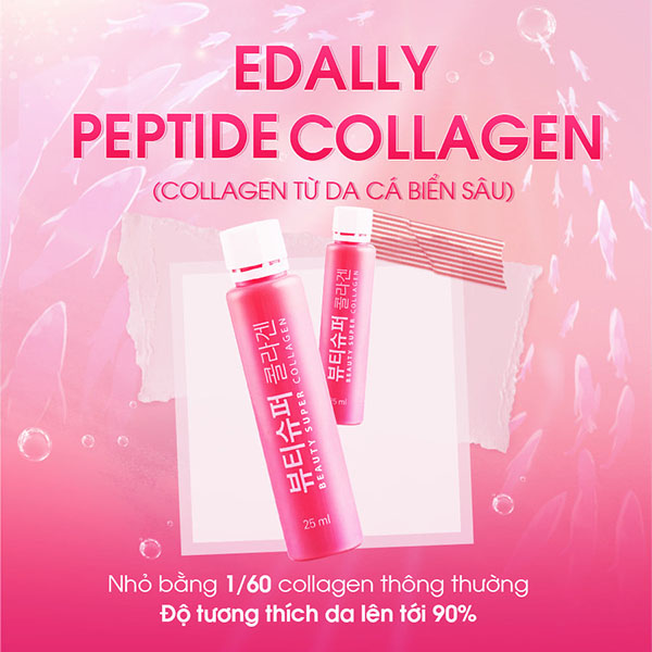 Nước uống collagen Edally được chiết xuất từ collagen cá biển sâu (collagen peptide)